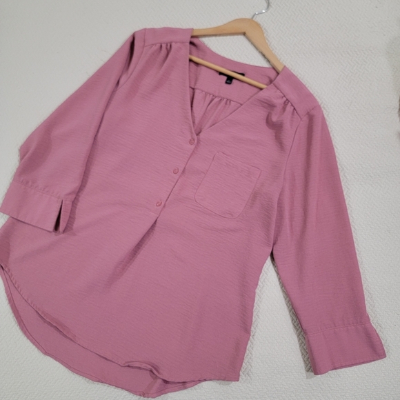 Fred David Mauve Blouse Size Large Tunic Top - Picture 13 of 14